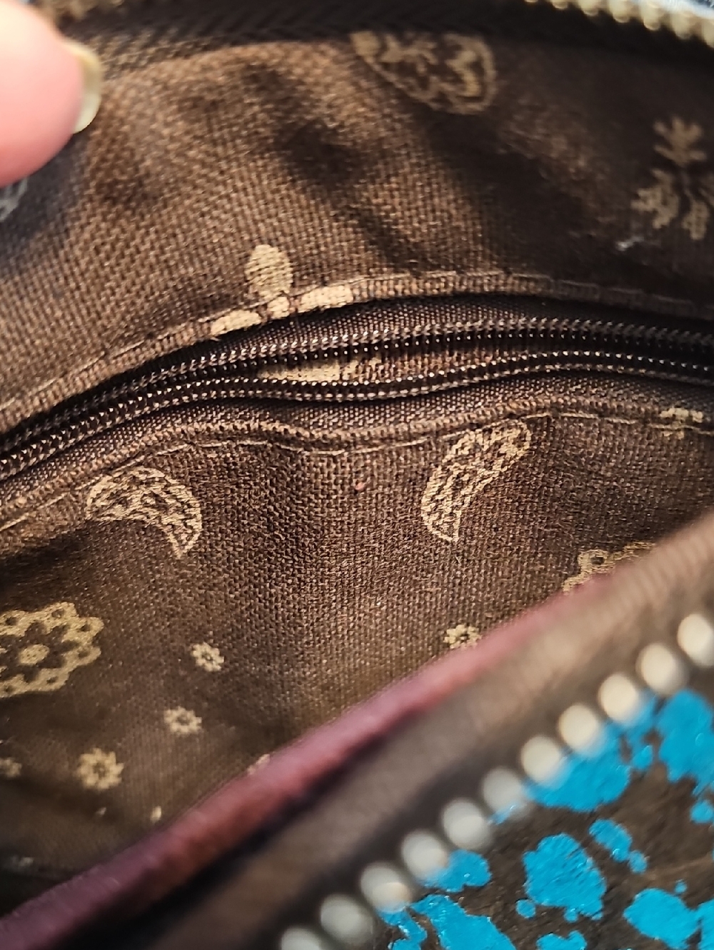 Montana West Turquoise and Brown Crossbody Bag - Picture 7 of 9